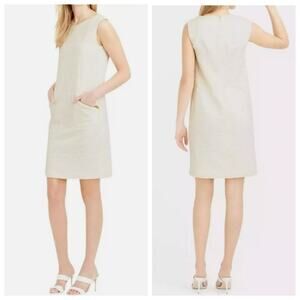 J. Crew Jacquard Shift Mini Dress Zipper Pockets Sleeveless